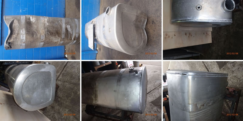 Welded and repaired fuel tank